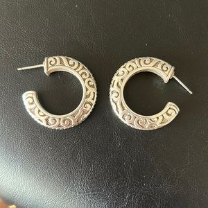 Scrolled hoop earrings